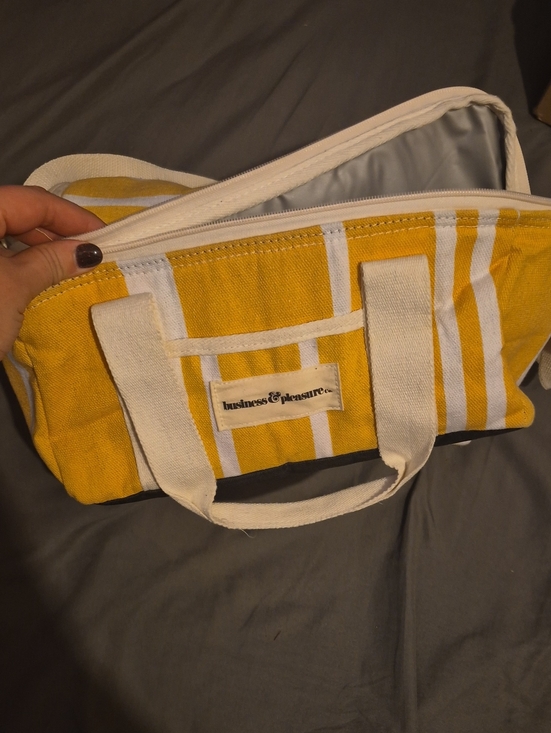 Business & Pleasure Co. Other - Yellow Stripe Canvas Soft Sided Cooler